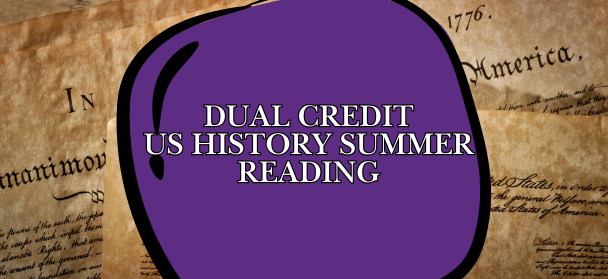  Graphic with a large purple, rounded shape centered over a background of aged, parchment-style hist